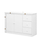 Innovative Sideboard with 2-Door,3-Drawer Design and Adjustable Pull-Out Top for Flexible Use,for Entrance and Living Room