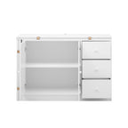 Innovative Sideboard with 2-Door,3-Drawer Design and Adjustable Pull-Out Top for Flexible Use,for Entrance and Living Room