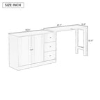 Innovative Sideboard with 2-Door,3-Drawer Design and Adjustable Pull-Out Top for Flexible Use,for Entrance and Living Room