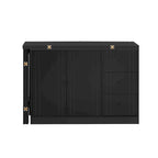 Innovative Sideboard with 2-Door,3-Drawer Design and Adjustable Pull-Out Top for Flexible Use,for Entrance and Living Room