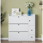 Versatile Tipping Bucket Shoe Cabinet with 3 Flip Drawers, Maximum Storage Entryway Organizer with Drawer