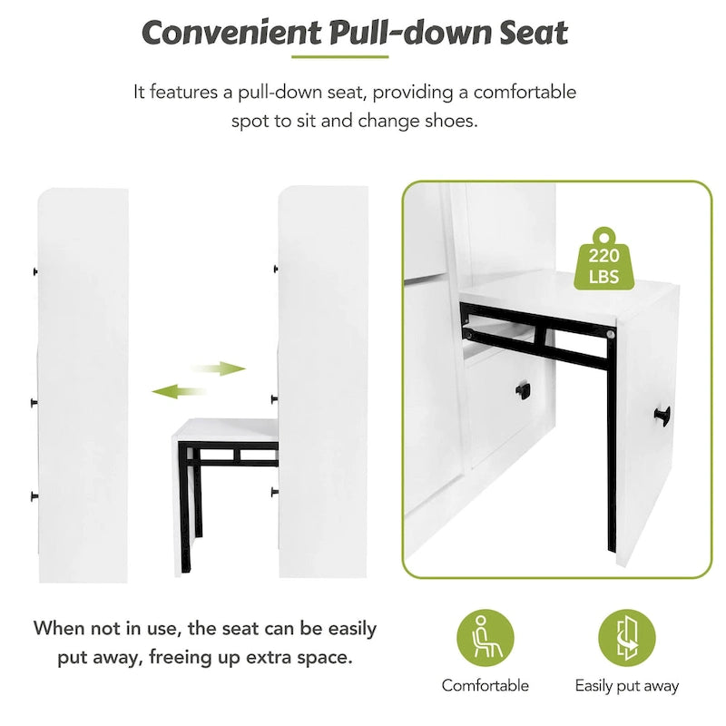 Versatile Tipping Bucket Shoe Cabinet with 3 Flip Drawers, Maximum Storage Entryway Organizer with Drawer