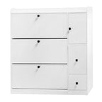 Versatile Tipping Bucket Shoe Cabinet with 3 Flip Drawers, Maximum Storage Entryway Organizer with Drawer