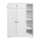 Freestanding Shoe Rack Organizer with 2 Shutter Door, Entryway Narrow Shoe Storage with Adjustable Storage Shelf &Top Drawer