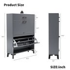 Shoe Storage Cabinet for Entryway, Free Standing Shoe Organizer with 2 Flip Drawers, Hidden Shoe Rack Storage Organizer