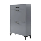Shoe Storage Cabinet for Entryway, Free Standing Shoe Organizer with 2 Flip Drawers, Hidden Shoe Rack Storage Organizer