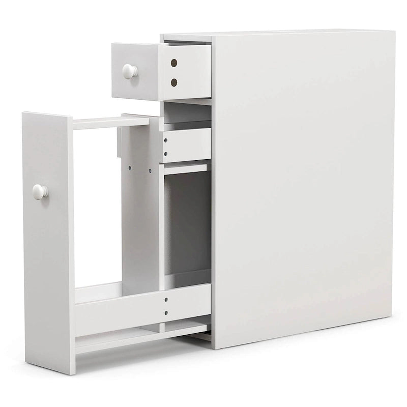 Schmaler Badezimmerschrank mit Schublade und Einlegeböden