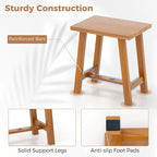 Teak Shower Bench Bathroom Shower Stool for Shaving Legs & Spa