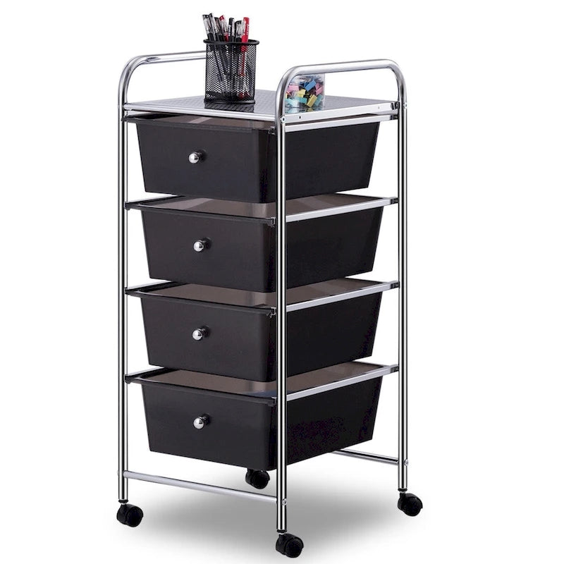 4 Drawers Metal Rolling Storage Cart Scrapbook Supply & Paper - see details