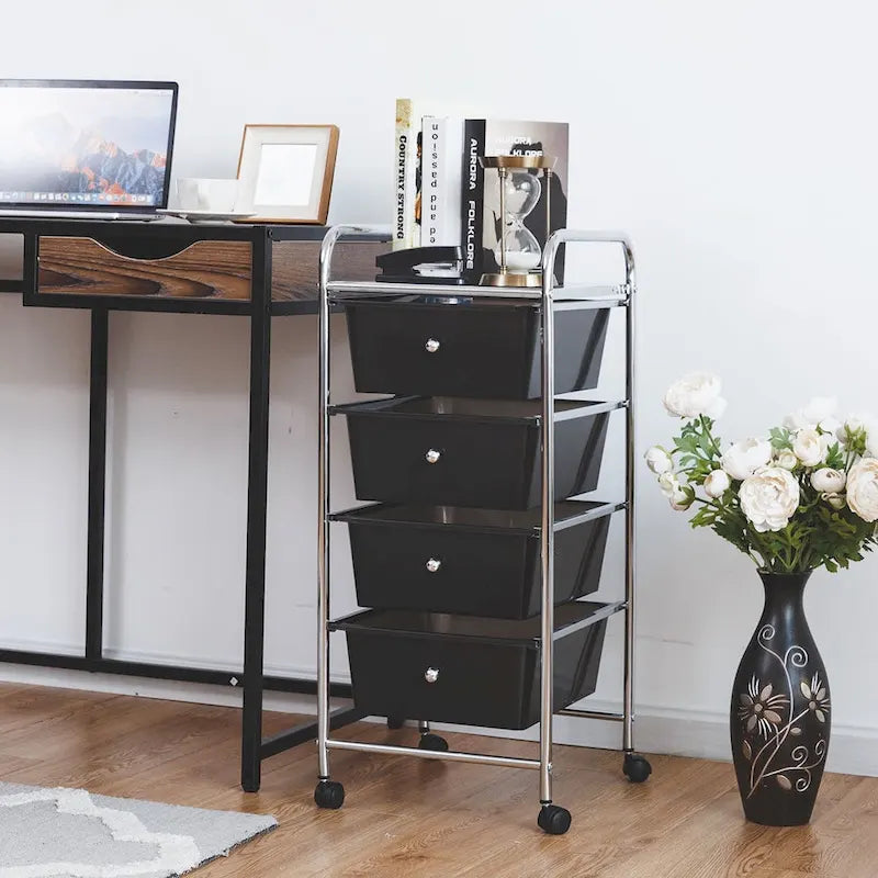 4 Drawers Metal Rolling Storage Cart Scrapbook Supply & Paper - see details