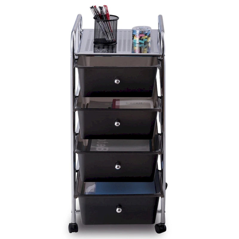 4 Drawers Metal Rolling Storage Cart Scrapbook Supply & Paper - see details