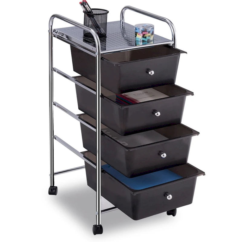 4 Drawers Metal Rolling Storage Cart Scrapbook Supply & Paper - see details
