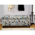 Natural Shoe Storage Bench with Tufted Upholstery