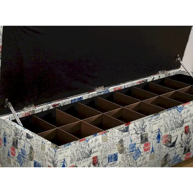 Natural Shoe Storage Bench with Tufted Upholstery