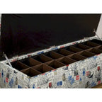 Natural Shoe Storage Bench with Tufted Upholstery