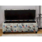 Natural Shoe Storage Bench with Tufted Upholstery