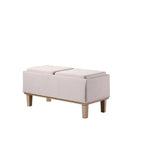 17-inch Fabric Upholstered Seat Flip Storage Bench with Unfinished Legs