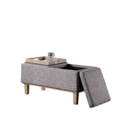 17-inch Fabric Upholstered Seat Flip Storage Bench with Unfinished Legs
