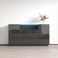 Modern Sideboard with LED Lighting Gloss Fronts - 63 inches