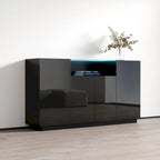 Modern Sideboard with LED Lighting Gloss Fronts - 63 inches
