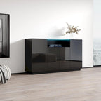 Modern Sideboard with LED Lighting Gloss Fronts - 63 inches