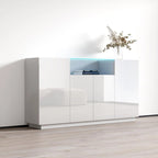 Modern Sideboard with LED Lighting Gloss Fronts - 63 inches