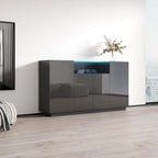 Modern Sideboard with LED Lighting Gloss Fronts - 63 inches