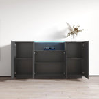 Modern Sideboard with LED Lighting Gloss Fronts - 63 inches