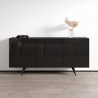 Modernes Sideboard mit glänzenden Fronten und mattem Korpus - 63 Zoll