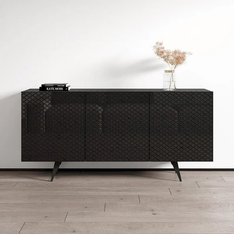 Modern Sideboard with Gloss Fronts Matte Body - 63 inches