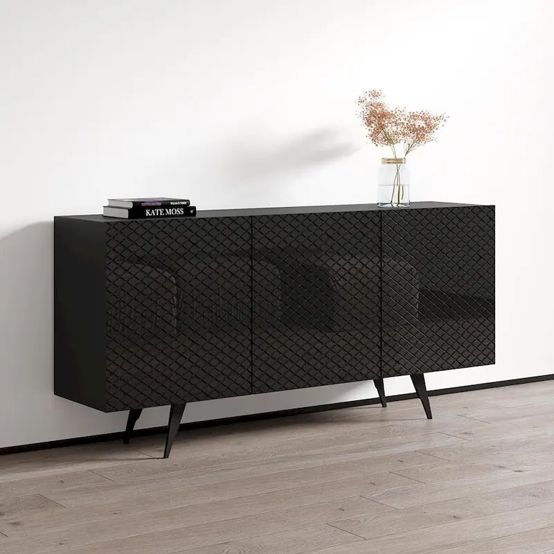 Modern Sideboard with Gloss Fronts Matte Body - 63 inches
