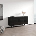 Modernes Sideboard mit glänzenden Fronten und mattem Korpus - 63 Zoll