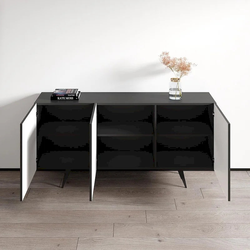Modern Sideboard with Gloss Fronts Matte Body - 63 inches