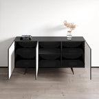 Modernes Sideboard mit glänzenden Fronten und mattem Korpus - 63 Zoll