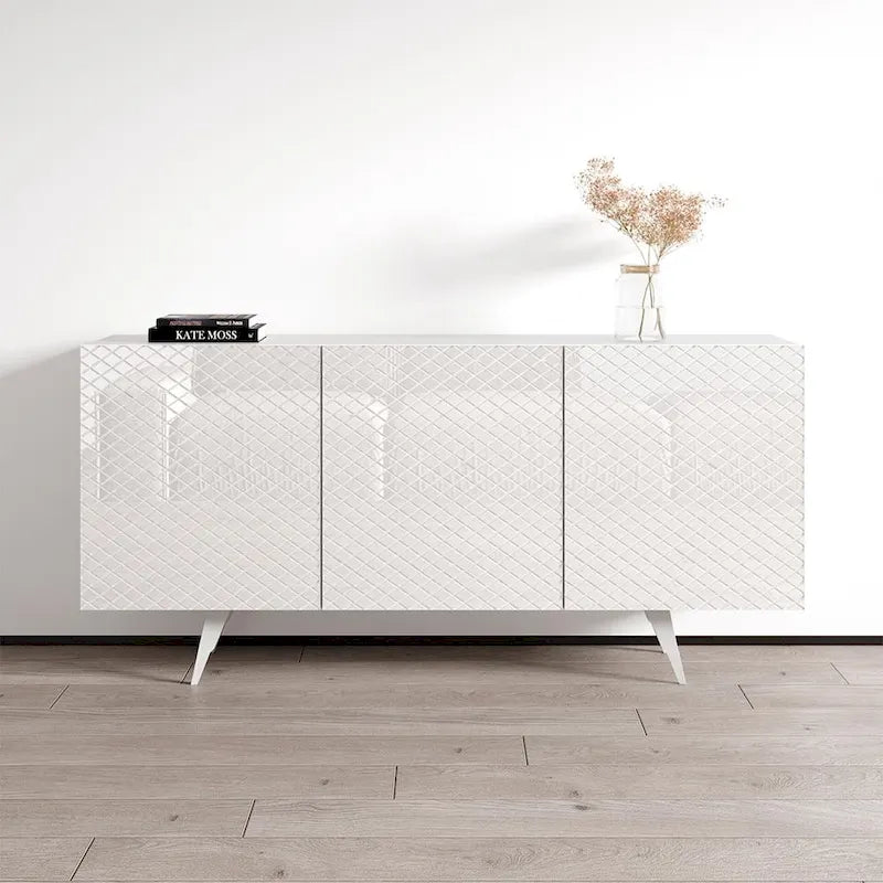 Modern Sideboard with Gloss Fronts Matte Body - 63 inches