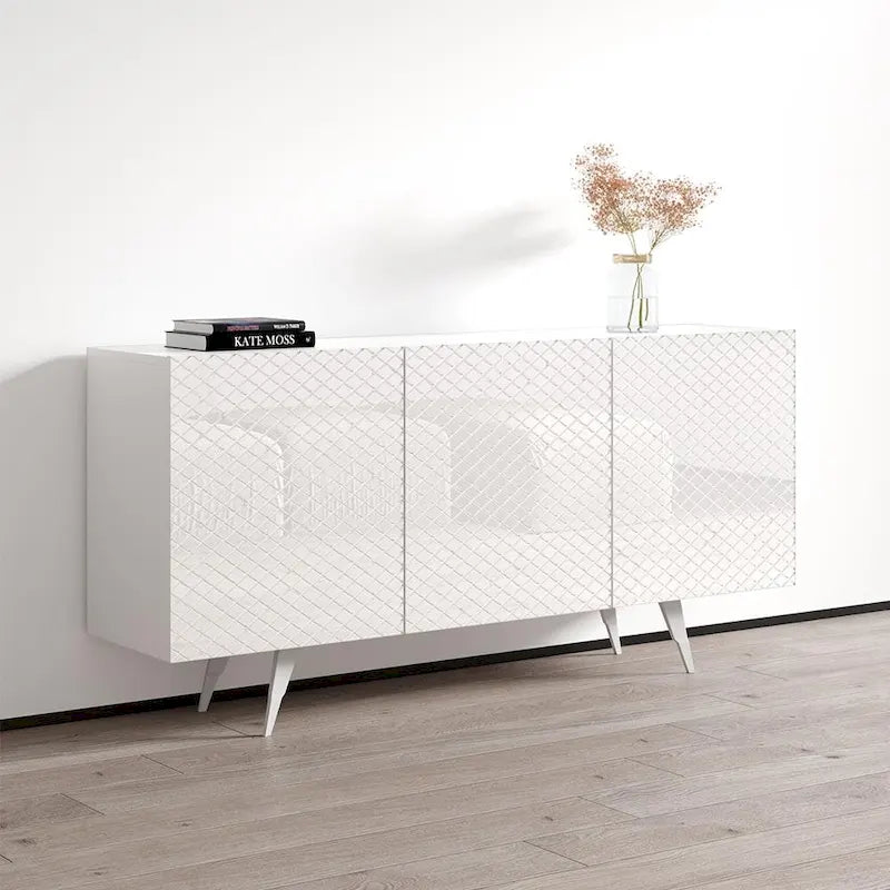 Modern Sideboard with Gloss Fronts Matte Body - 63 inches