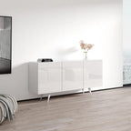 Modernes Sideboard mit glänzenden Fronten und mattem Korpus - 63 Zoll