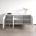 Modernes Sideboard mit glänzenden Fronten und mattem Korpus - 63 Zoll