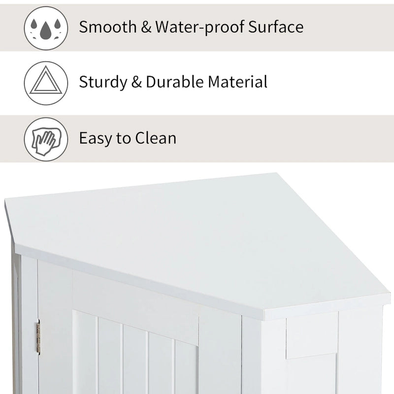 Bathroom MDF Cabinet Triangle Corner Storage Cabinet with Adjustable Shelf