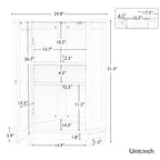 Bathroom MDF Cabinet Triangle Corner Storage Cabinet with Adjustable Shelf