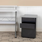 Modern 3-Drawer Mobile Locking Filing Cabinet Storage Organizer