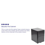 Modern 3-Drawer Mobile Locking Filing Cabinet Storage Organizer
