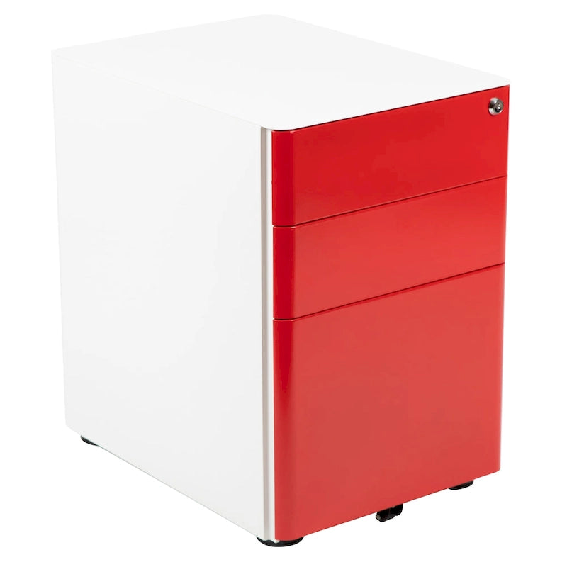 Modern 3-Drawer Mobile Locking Filing Cabinet Storage Organizer