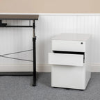 Modern 3-Drawer Mobile Locking Filing Cabinet Storage Organizer