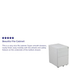 Modern 3-Drawer Mobile Locking Filing Cabinet Storage Organizer