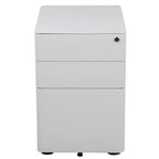 Modern 3-Drawer Mobile Locking Filing Cabinet Storage Organizer