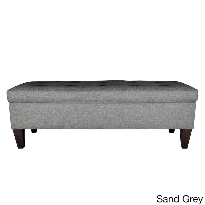10-button Tufted Upholstered Long Storage Bench Ottoman