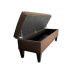 10-button Tufted Upholstered Long Storage Bench Ottoman