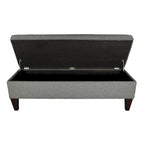 10-button Tufted Upholstered Long Storage Bench Ottoman