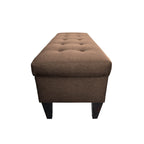 10-button Tufted Upholstered Long Storage Bench Ottoman